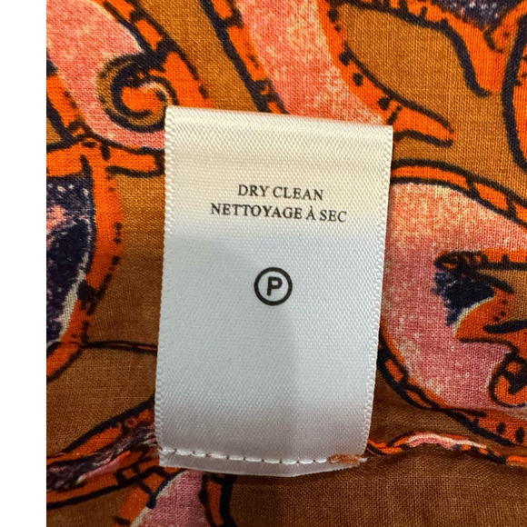 ALC $325 Nomad Long Sleeve Split Neck Brown Orange Blouse Size 4 - Picture 9 of 9